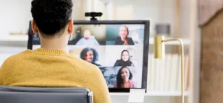 man on a video call